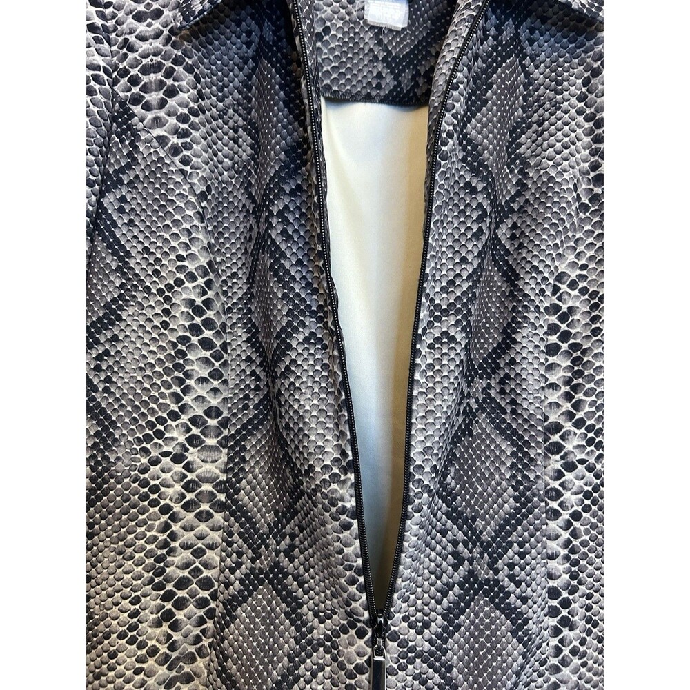 Positive Attitude Womens Size 14 Snake Print Zip Front Jacket Black Gray Career - Picture 10 of 15